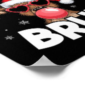 メリークリスマスブルトナカイおもしろいクリスマスティーンティーンキッド ポスター (角)