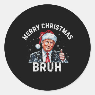 メリークリスマスブルトランプクリスマスを作素晴らしる ラウンドシール