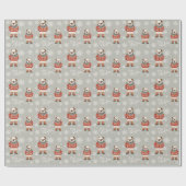 メリークリスマスブルドッグホリデー ラッピングペーパー (フラット)