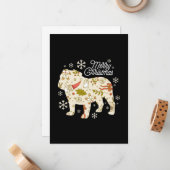 メリークリスマスブルドッグ愛好家 ノートカード (正面/裏面インサイチュ)