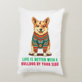 メリークリスマスブルドッグ アクセントクッション (裏面(縦))