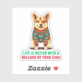 メリークリスマスブルドッグ シール (シート)