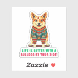 メリークリスマスブルドッグ シール