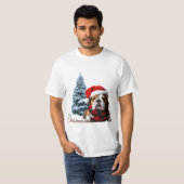 メリークリスマスブルドッグ Tシャツ (正面フル)
