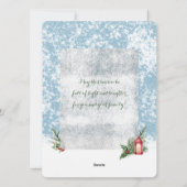 メリークリスマスブルフィンチ冬の木エレガント シーズンカード (裏面)