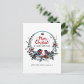 メリークリスマスブルフィンチ – リースホリデーポストカー シーズンポストカード (スタンド正面)