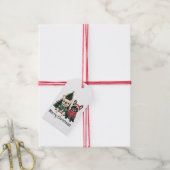 メリークリスマスブルフランスのドッグ ギフトタグ (より糸付き)