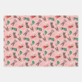 メリークリスマスブルフランスのドッグ ラッピングペーパーシート (正面2)