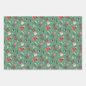 メリークリスマスブルフランスのドッグ ラッピングペーパーシート (正面)