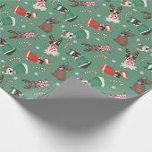メリークリスマスブルフランスのドッグ ラッピングペーパー (角)