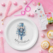 メリークリスマスブルーくるみ割り ペーパープレート (パーティー)