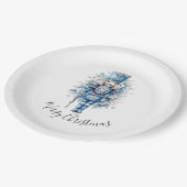 メリークリスマスブルーくるみ割り ペーパープレート (アングル)