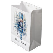 メリークリスマスブルーくるみ割り ミディアムペーパーバッグ (正面アングル)