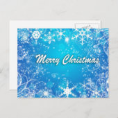 メリークリスマスブルーと白い雪 シーズンポストカード (正面/裏面)