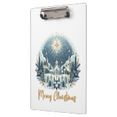 メリークリスマスブルーと金ゴールド クリップボード (左)