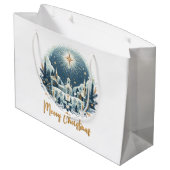 メリークリスマスブルーと金ゴールド ラージペーパーバッグ (裏面アングル)