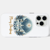 メリークリスマスブルーと金ゴールド Case-Mate iPhoneケース (裏面 (横))