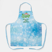 メリークリスマスブルーに一致するファミリ名を追加 エプロン (正面)
