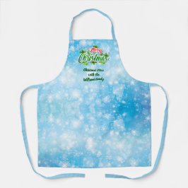 メリークリスマスブルーに一致するファミリ名を追加 エプロン