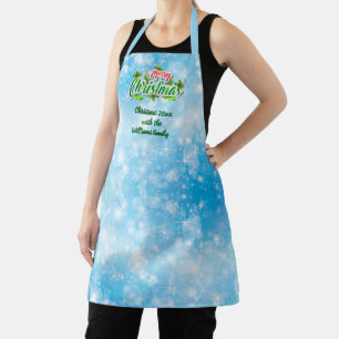 メリークリスマスブルーに一致するファミリ名を追加 エプロン