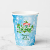 メリークリスマスブルーに一致するファミリ名を追加 紙コップ (裏面)