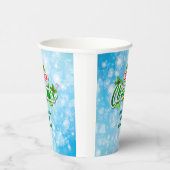 メリークリスマスブルーに一致するファミリ名を追加 紙コップ (右)