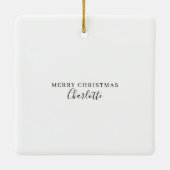 メリークリスマスブルーのクリスマスツリーパーソナライズされた セラミックオーナメント (裏面)