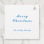 メリークリスマスブルーのスターデコレーションと文字 フェイバータグ (裏面)