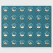 メリークリスマスブルーの国の雪のグローブパターン ラッピングペーパー (フラット)