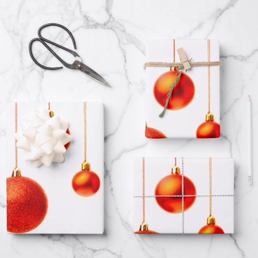 メリークリスマスブルーの星飾り(文字) ラッピングペーパーシート (正面)