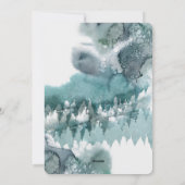 メリークリスマスブルーの水彩冬の風景 シーズンカード (裏面)