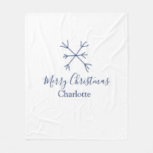 メリークリスマスブルーの雪の結晶に名前の休日を追加