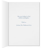 メリークリスマスブルーウォーターカラーフラワーフレームブルー (内側 (右))