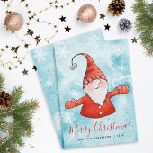 メリークリスマスブルーエレガントレッドかわいい格言 シーズンカード