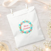 メリークリスマスブルーガーランドの水の色holida フェイバーバッグ (クリップ留めされた状態)