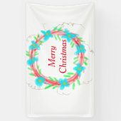 メリークリスマスブルーガーランドの水の色holida 横断幕 (縦)