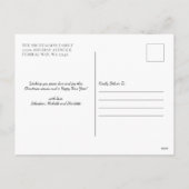 メリークリスマスブルーグリーンホリー シーズンポストカード (裏面)