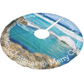 メリークリスマスブルーコーンワル ブラッシュドポリエステルツリースカート (アングル)