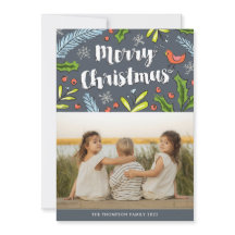 メリークリスマスブルースシューフォトホリデーカード