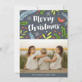 メリークリスマスブルースシューフォトホリデーカード シーズンカード