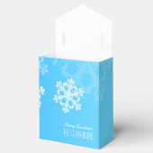 メリークリスマスブルースタイリッシュの雪片パターン フェイバーボックス (オープン)