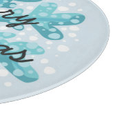 メリークリスマスブルースノーフレークモダンサーキュラー カッティングボード (角)