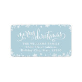 メリークリスマスブルースノーフレーク差出人住所 ラベル (正面)