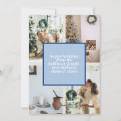 メリークリスマスブルータイポグラフィアーチ写真 シーズンカード (裏面)