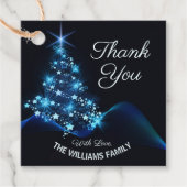 メリークリスマスブルーツリースターズホリデーサンキュー フェイバータグ (正面)