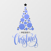 メリークリスマスブルーツリースターズホリデー ウィンドウサイン (シート)