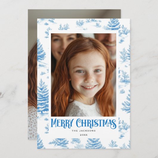 メリークリスマスブルートイレホリデーデザイン シーズンカード (正面/裏面)