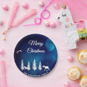 メリークリスマスブルーナイトムーンフォレスト ペーパープレート (パーティー)