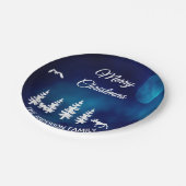 メリークリスマスブルーナイトムーンフォレスト ペーパープレート (アングル)