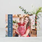 メリークリスマスブルーファミリーホリデーカード シーズンカード (スタンド正面)